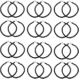 Janegio 24 Pieces Military Boot Bands Blousing Elastic Boot Straps with Metal Hooks, Black