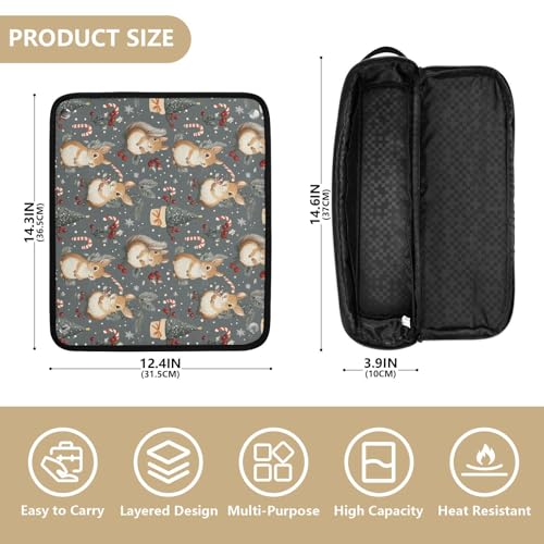 Bolsa de viaje para herramientas de cabello Squirrel Marble, resistente al calor, para planchas, rizadores y accesorios de cuidado capilar, organizador portátil miniatura 4
