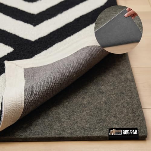 GORILLA GRIP Felt and Natural Rubber Stay in Place Slip Resistant Rug Pad, 1/4in Thick, 2x3 FT Protective Padding Under Area Rugs, Cushioned Gripper Pads, Carpet Runners, Hardwood Floors Protection