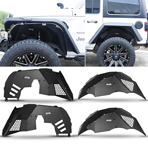Inner Fender Liners For 2018 2019 2020 2021 2022 2023 Wrangler Jl Jlu Unlimited | 2Wd & 4Wd | Hawkley Offroad Bolt-On Style Alloy Steel Fender Flares Splash Mud Guards Wheel Well Cover Liners #TOP5