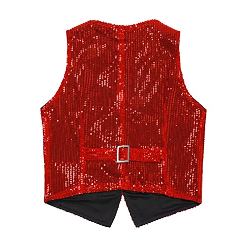renvena Kids Boys Girls Glittering Sequins Performance Vest Sleeveless Jazz Hip Hop Street Dance Waistcoat4