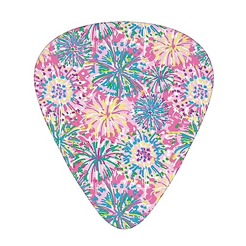 花火 ギターピック Guitar Pick 12枚セット ティアドロップ型 エレキギター/アコースティックギター/クラシックギター/ベース等の練習に最適な12枚セット