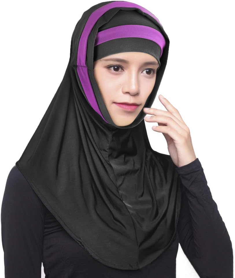 Long Islamic Amira Hijab Turkish Scarf 2 Piece Easy Instant Muslim Headscarf Turban Hat Head Scarf Wrap Cap Shawl for Women