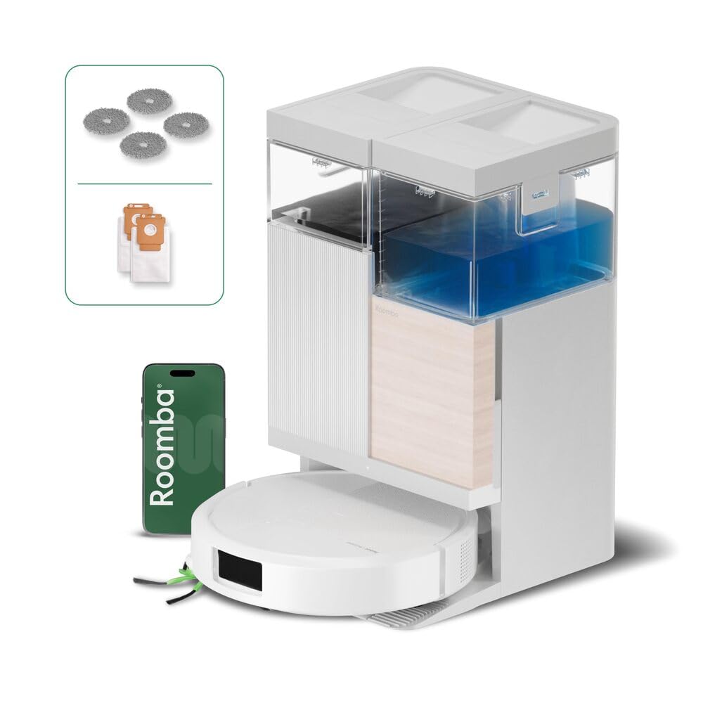 iRobot Roomba Plus 575 Combo Autowash, 25 KPa, Base Multifonction