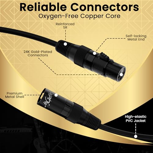 Câble microphone XLR mâle vers femelle anti-interférence double blindage OFC - 3