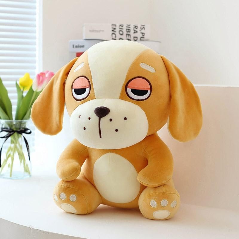 Image of Sleepy Dog Plush Toy - 25 cm Cute Soft Stuffed Puppy | Cuddly Dog Plush Toy for Kids & Adults | Birthday Gift (Random Color)