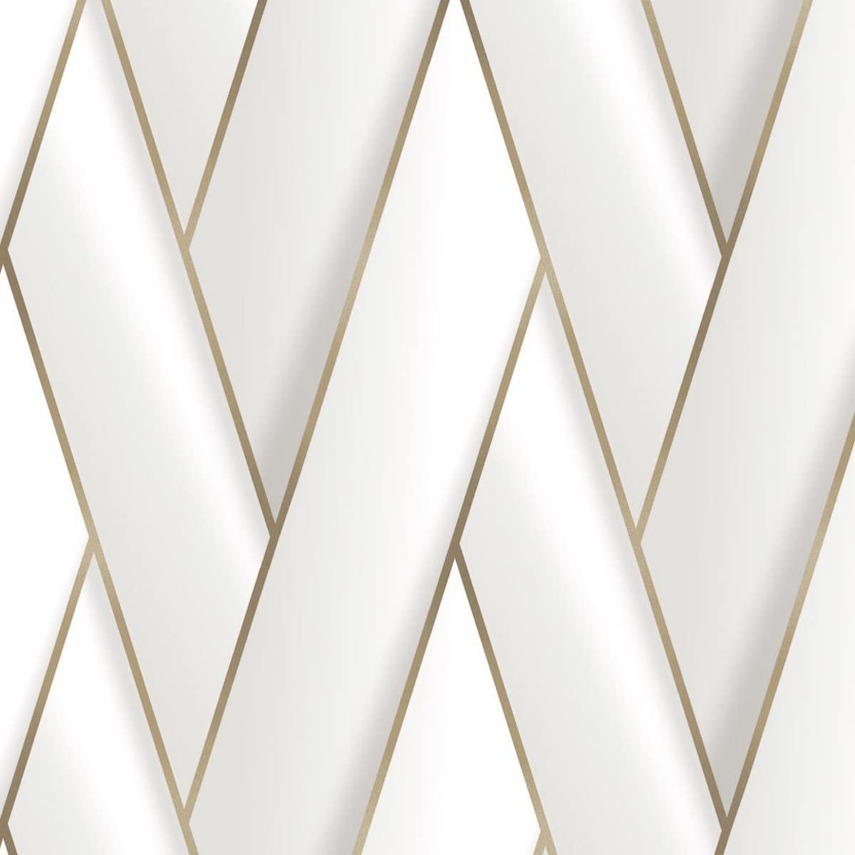 Debona Wallcoverings White/Gold Debona Armando Herringbone Geometric Metallic Vinyl Wallpaper 2120