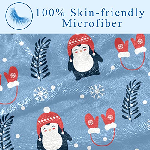 Couverture pingouin de Noël plaid doux chaud haute densité 150x100cm - 4