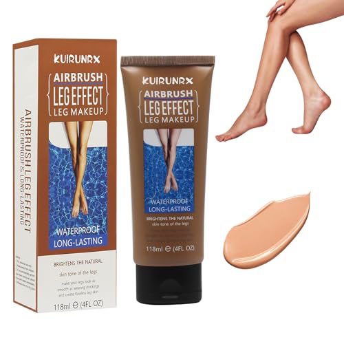 KUIRUNRX® Maquillaje de Piernas, Loción de Maquillaje de Piernas Resistente al Agua para Varices, Para Maquillaje Corporal, Cubierta de Tatuaje (Bronze, 118ml)