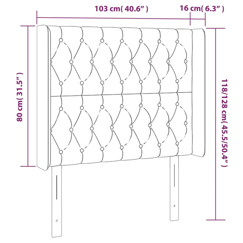 Cabecero de cama LED 103 x 16 x 118/128 cm, regulable en altura, transpirable, colorido y moderno