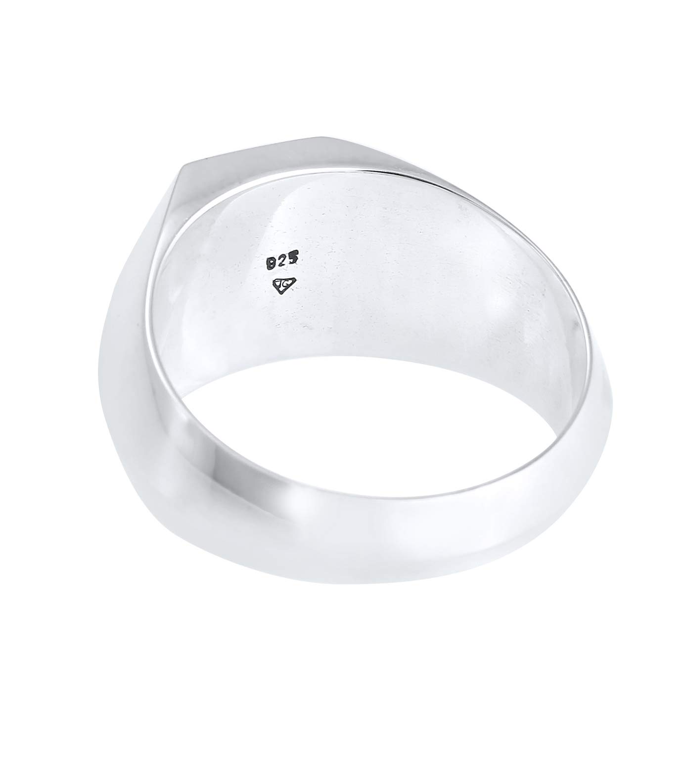 Kuzzoi Siegelring Herrenring Ring schwarz Massiv 12 mm 925 Silber | in 925 Sterling Silber Basic Silberring mit Kuzzoi Logo Ring für Männer in der Ringgröße 60 - 66