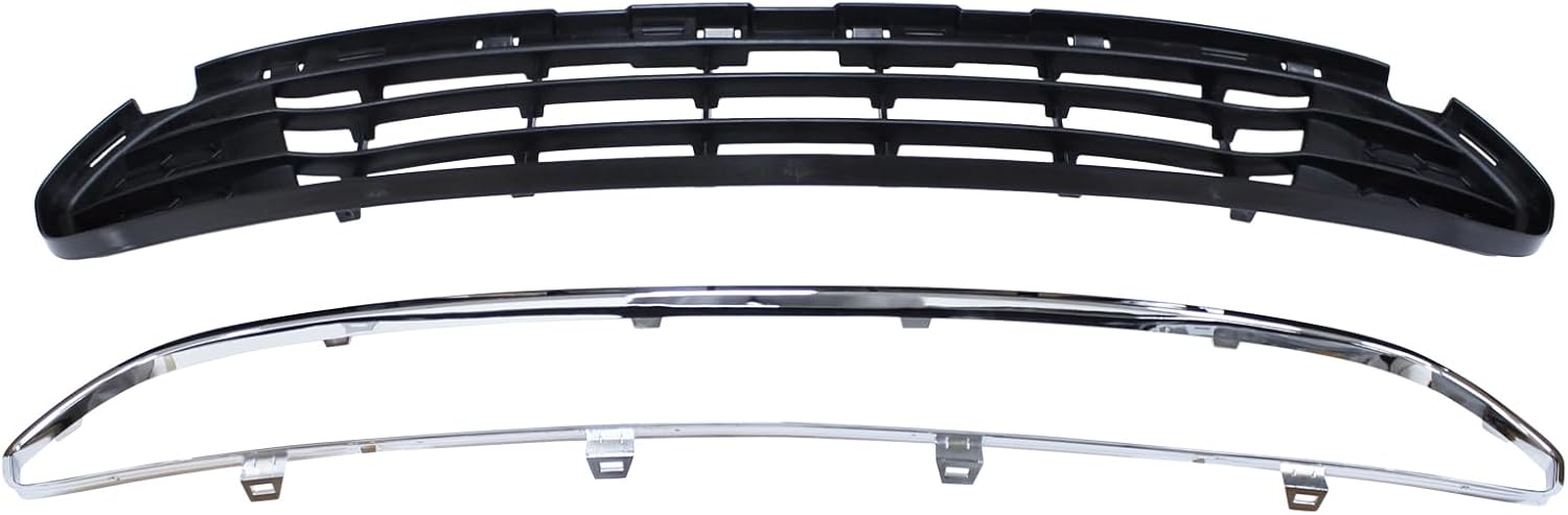 ApplianPar Front Bumper Lower Grille with Chrome Molding Trim Kit for Ford Fusion 2010-2012