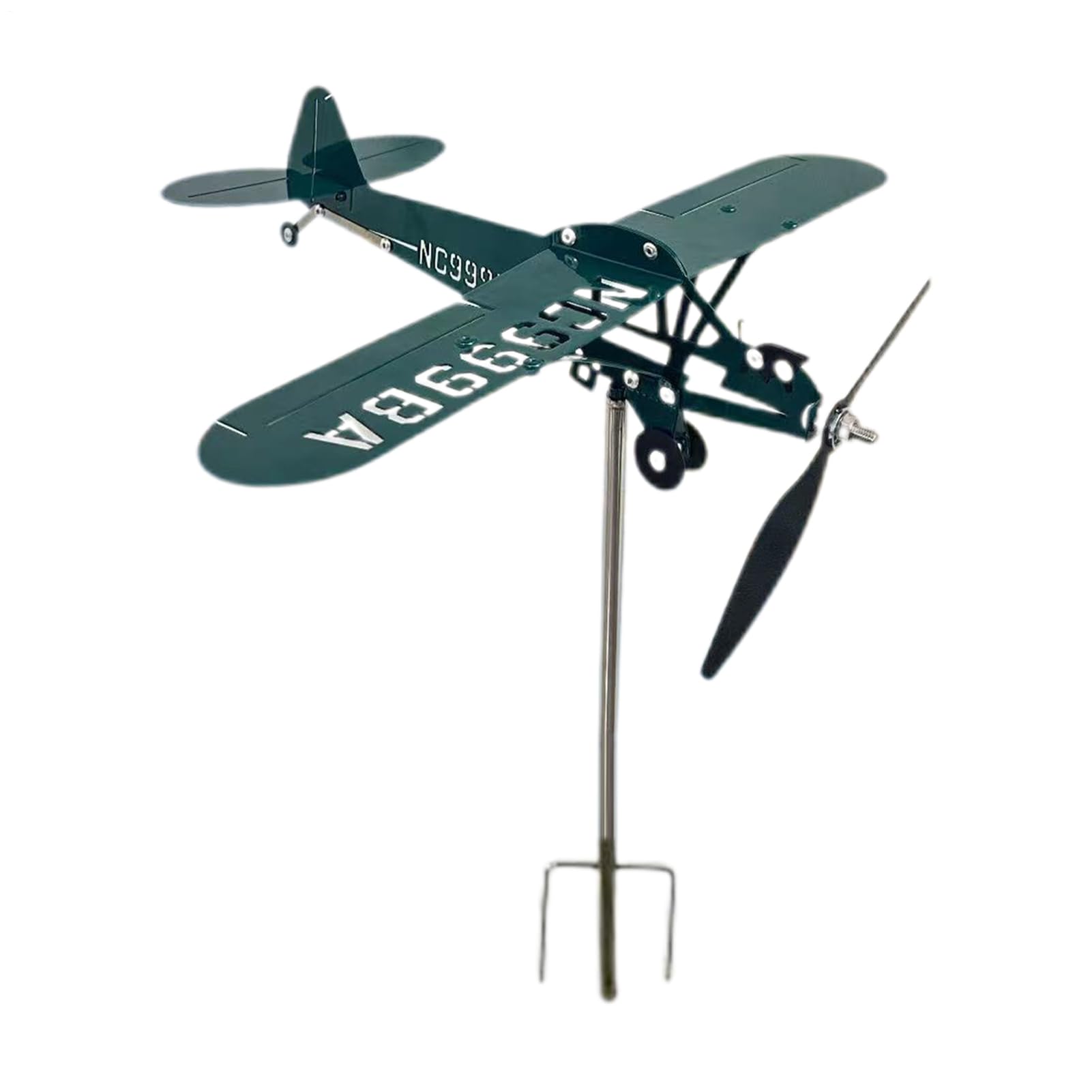 Girouette d'avion en métal spinner de jardin et sculpture extérieure durable