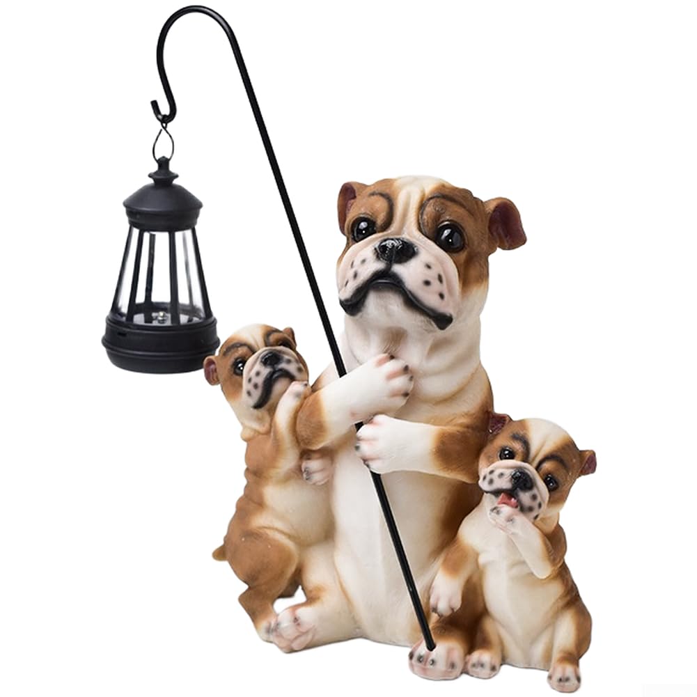 Luce solare della statua del cane per la decorazione del patio