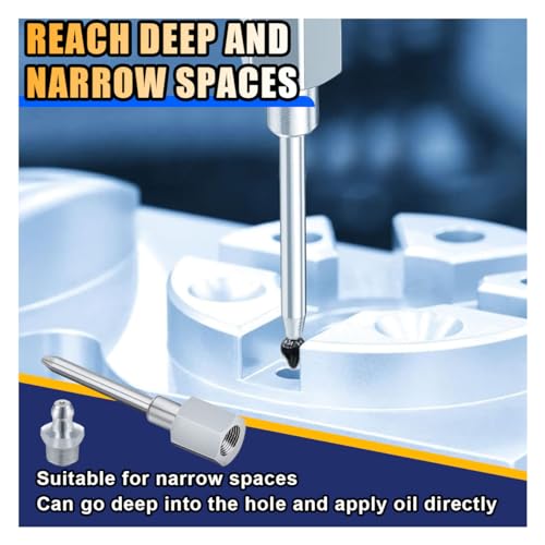 Image of Grease Gun Needle Tip, Narrow Grease Needle Nozzle Adapter with 1 /8 Inch NPT Threads, Hardened Steel Grease Gun Fitting, Needle Nose Grease Dispenser for Lubricating & Hydraulic Fittings (1 Pack)