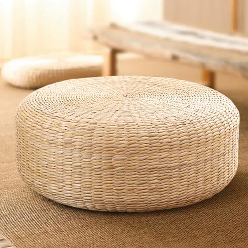 Obelunrp Cojín de Suelo de Tatami Cojines de Suelo Tejidos Naturales de 16 Pulgadas para Sentarse Cojín de Asiento de meditación de Buda Cojines cómodos para Adultos Sala de Estar, Uso en Cocina
