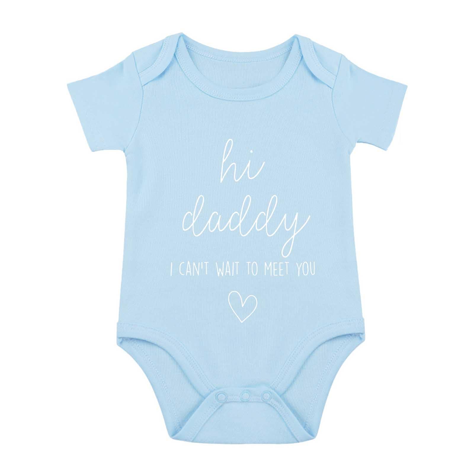 Hi Daddy Bodysuit for Baby Hello Daddy Pregnancy Announcement for Husband I Love Daddys Baby Romper