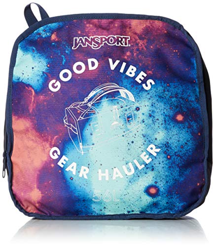 JanSport Good Vibes Gear Hauler 56 - Durable Duffle and Backpack Travel Bag, Outer Space, 56L