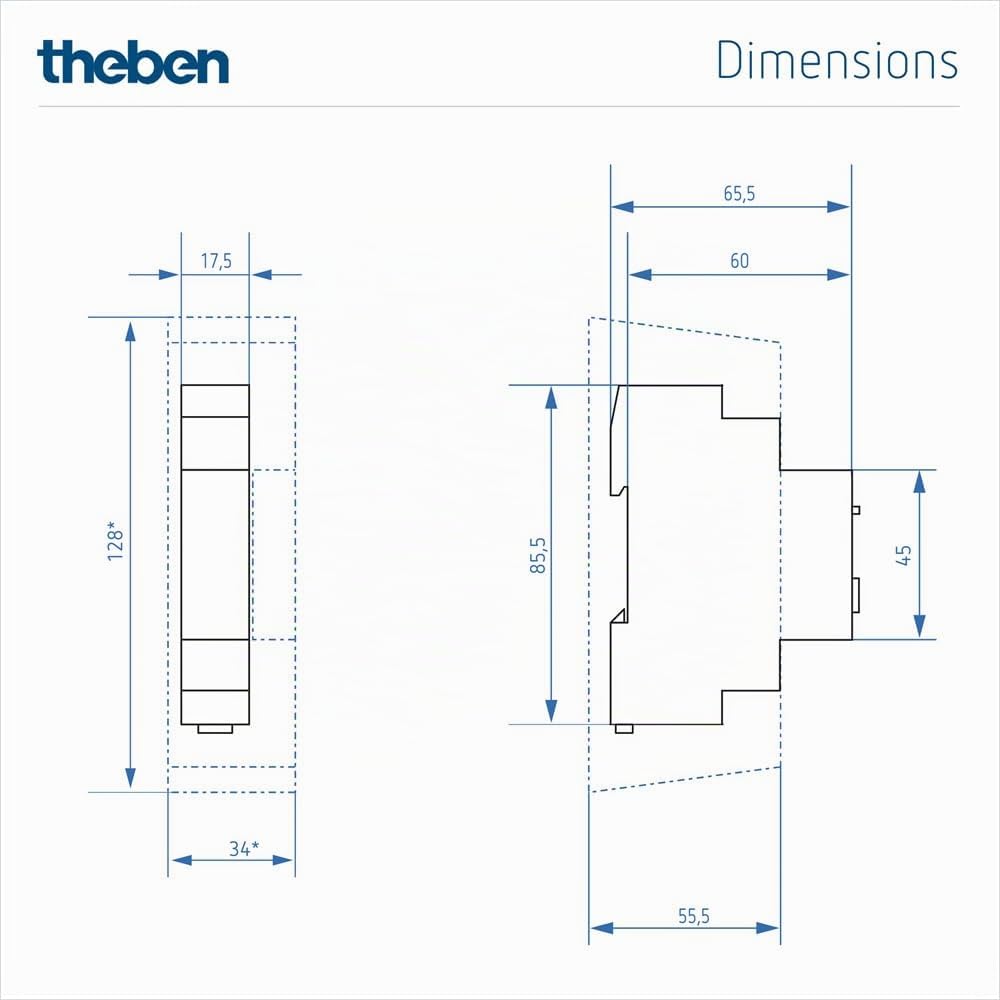 Theben 6080101 TR 608 top2 S Horloge programmable Digitale 1 Canal