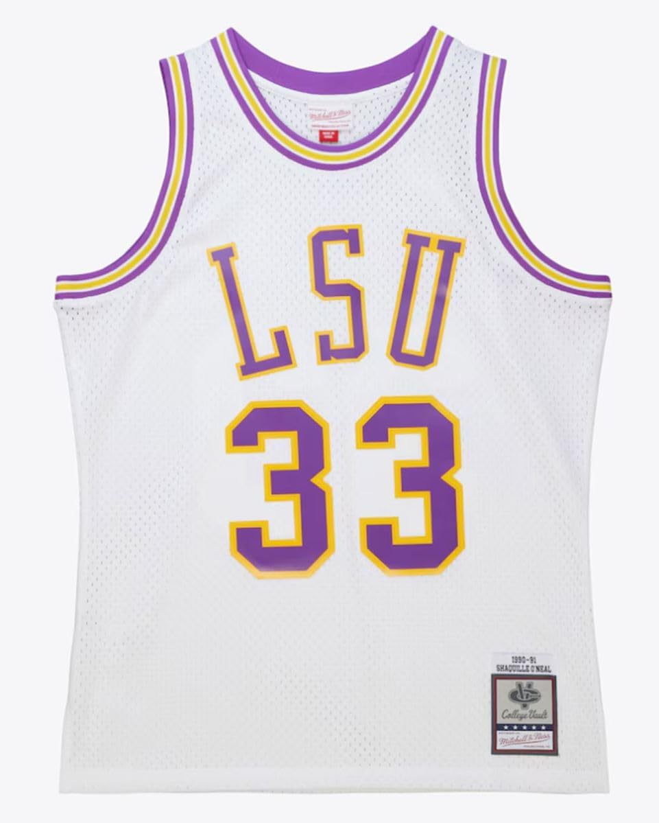 Shaquille O'Neal White LSU Tigers 1990/91 Mens Swingman Jersey - Image 2