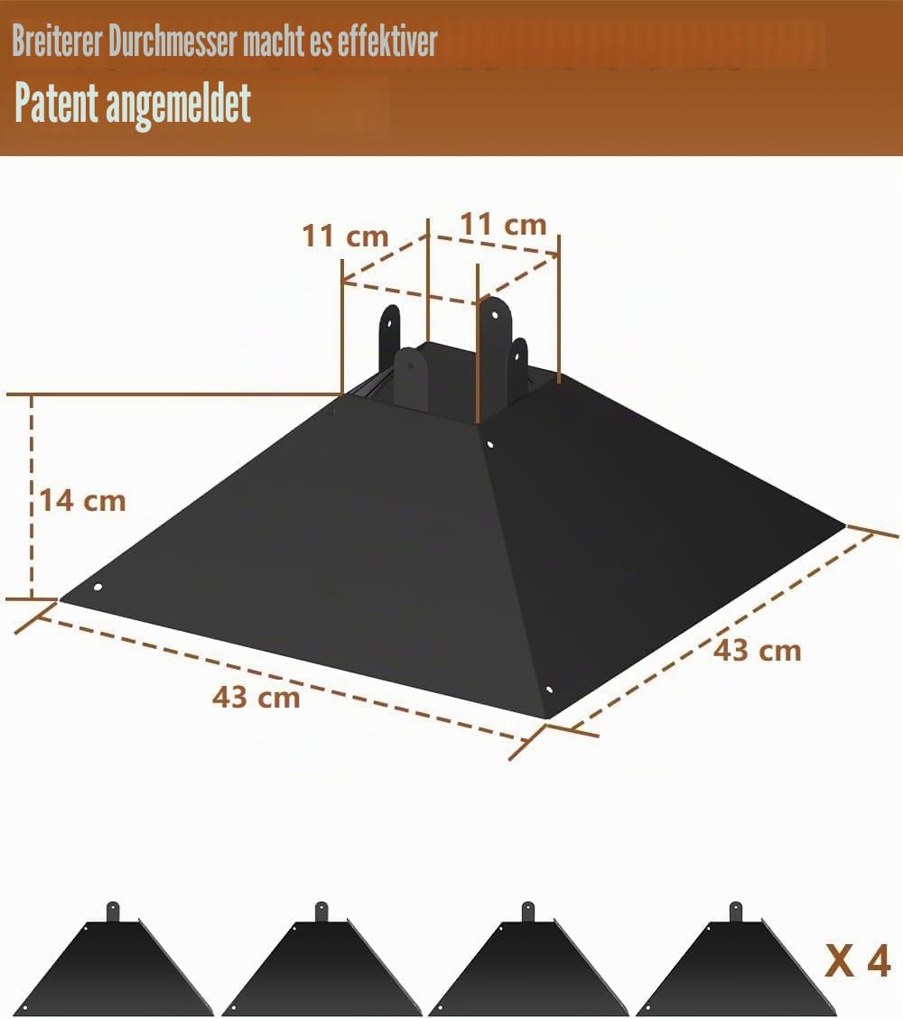 Garbuildman Metall-Eichhörnchen-Baffle für 4x4 Holzpfosten - 43,2 cm Eichhörnchensicher Vogelfutterschutz, Outdoor-Abschreckung für Holzstangen, 1 Packung