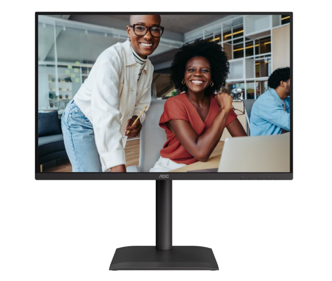 AOC Monitor X24E4U da 24 pollici WUXGA 100 Hz, pannello IPS, GtG 4 ms, sincronizzazione adattiva, modalità HDR, regolazione dell'altezza, altoparlanti, (1920 x 1200 HDMI 1x 1.4 DP 1x1.4 Hub USB) Nero