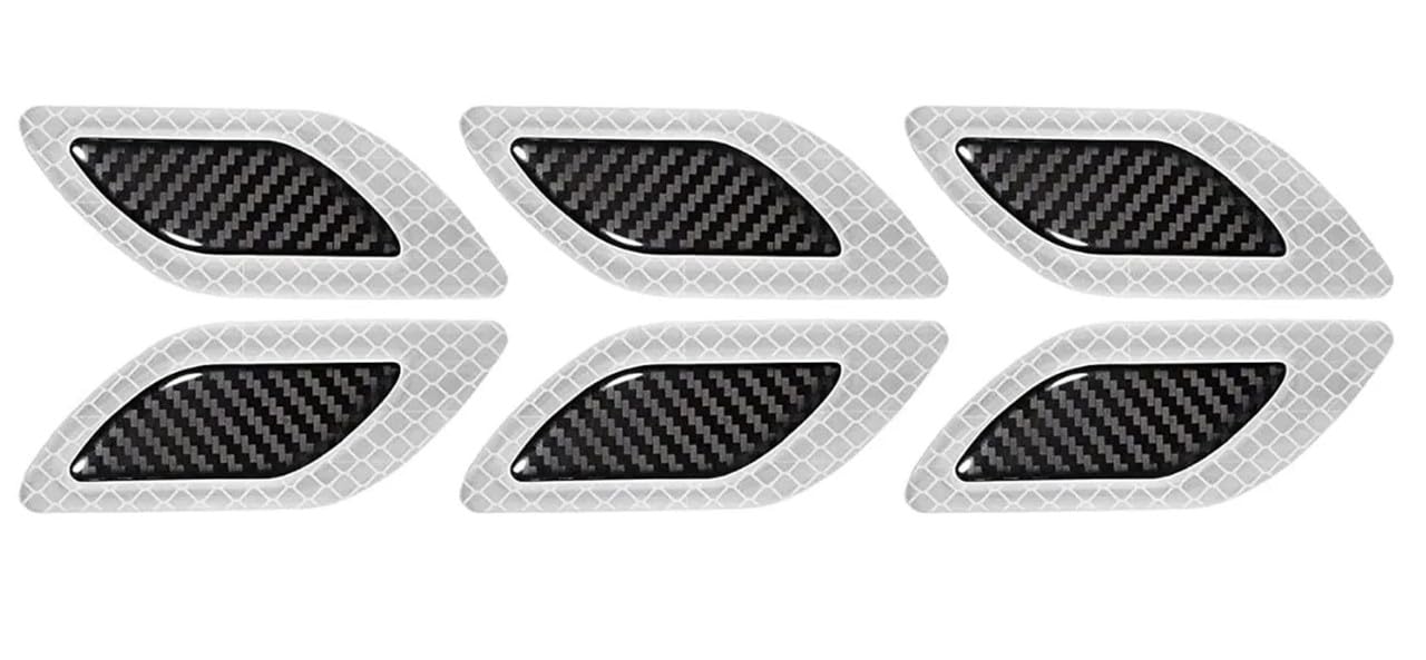 New Carbon Fiber Graphic Car Reflective Sticker, Warning Sign Bumper Door Fender Hood Anti-Scratch Cover Decal (White) for Land Cruiser 200
