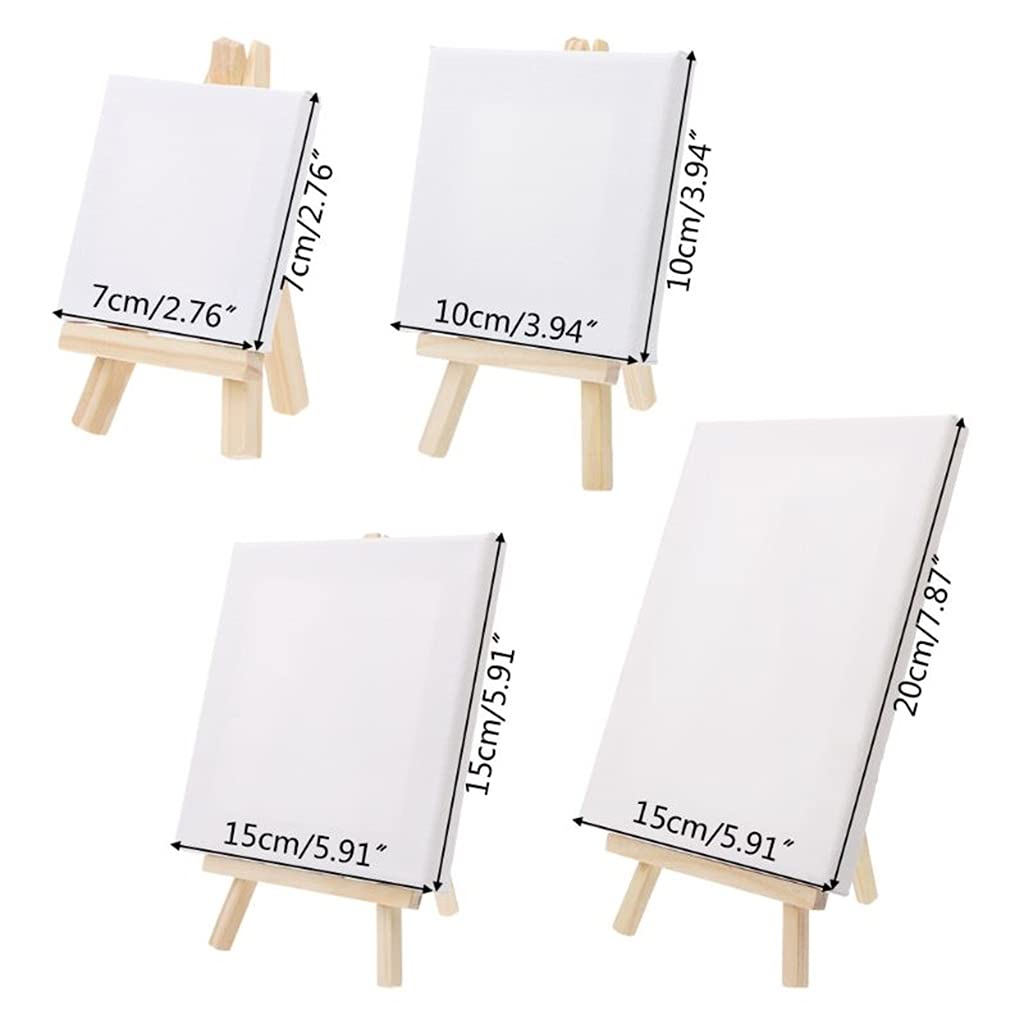 7 x 12 cm mini tela e legno naturale cavalletto set per pittura artistica disegno mestiere forniture per matrimoni (7 cm x 7 cm)