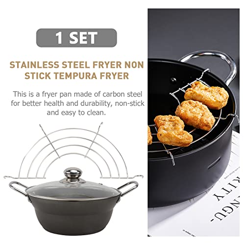 1 Conjunto de Fritadeira Tempura Panela de Indução Fritadeira de Revestimento Antiaderente Frigideir