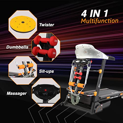Image of PowerMax Fitness TDA-230M (4.0HP Peak) Multi-Function Motorized Treadmill with Semi-Automatic Lubrication, Home Use & Automatic Incline