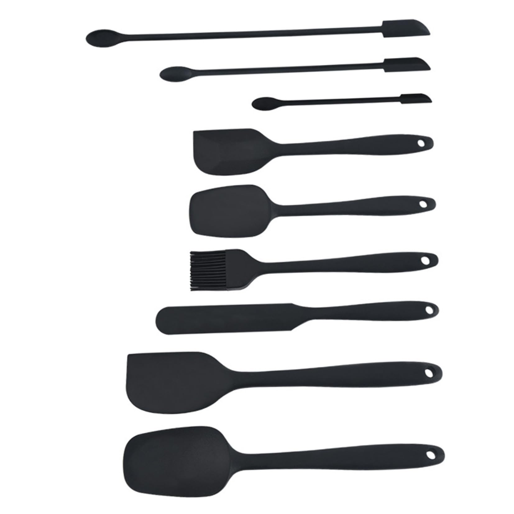 VALICLUD Juego de 9 Cucharas para Raspar Crema y Mermelada de Silicona, Utensilios de Cocina Fáciles de Usar y Limpiar, Accesorios Prácticos para Pasteles