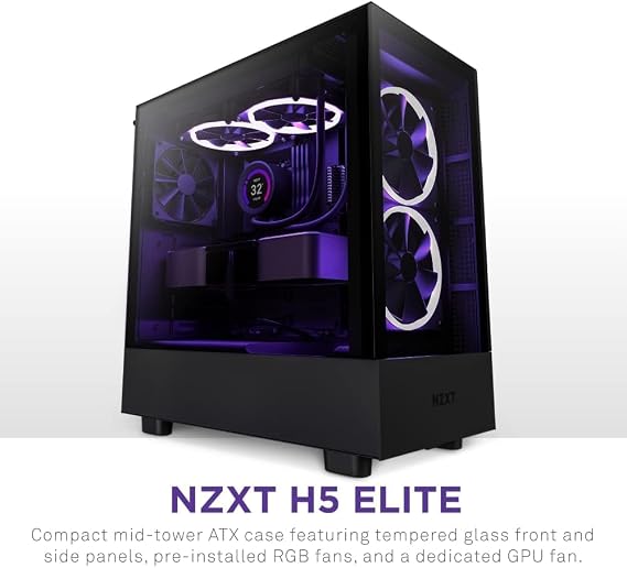 NZXT H5 ELITE Mid Tower Case Black CC-H51EB-01