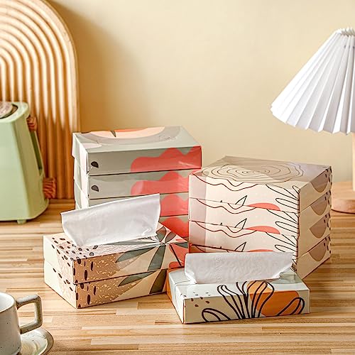 Image of Yinder 24 Packs 960 Sheets Tissue Cube Car Facial Boxes Disposable Facial Travel Tissues Holder Soft Watercolor Boxes 2 Ply 40 Sheets for Wedding Household Car Kitchen Bathroom(Elegant)