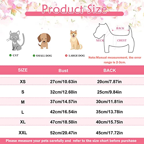 Dafuen Girl Dog Clothes 3 Pack Spring Summer Dog Dresses For Small Dogs Chihuahua Yorkie Hawaiian Puppy Dress Soft Breathable Pet Cat Skirt Outfit Apparel (Medium, 2) #TOP3