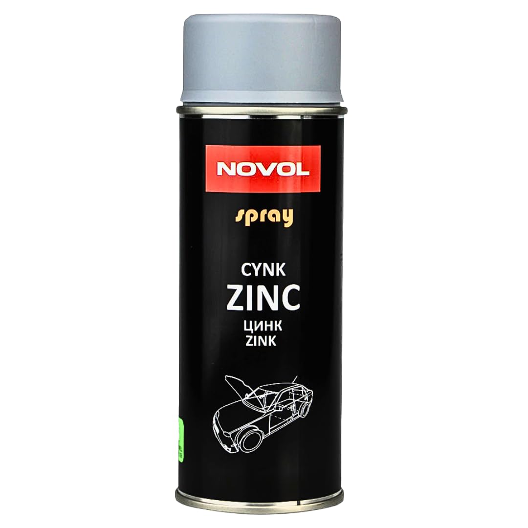 NOVOL Zinc Etch Primer Spray Aerosol 400ml - Anti-corrosive Aluminium Galvanised Steel Metal Plastics (Silver)