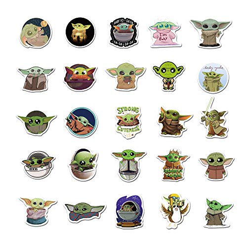 image for Auceo Baby Yoda Stickers(50 Pieces) The Mandalorian Star Wars Decal fo