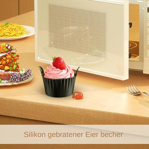Eierpochierer, Silikon-Eierformen | Kreative flexible Silikon-Eierbecher-Formen | Tragbare, sichere kleine Eierbecher für Pudding, gekochte Eier und kleine Pizzen – Bild 4