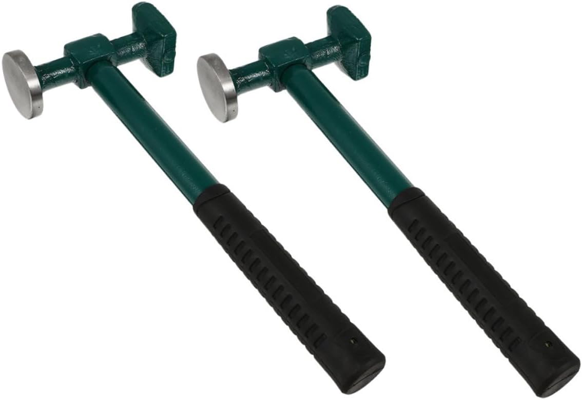 PRETYZOOM 2pcs Vehicle Body Repair Tool Auto Body Hammer Steel Handle Craftsmanship for Auto Repair Dolly