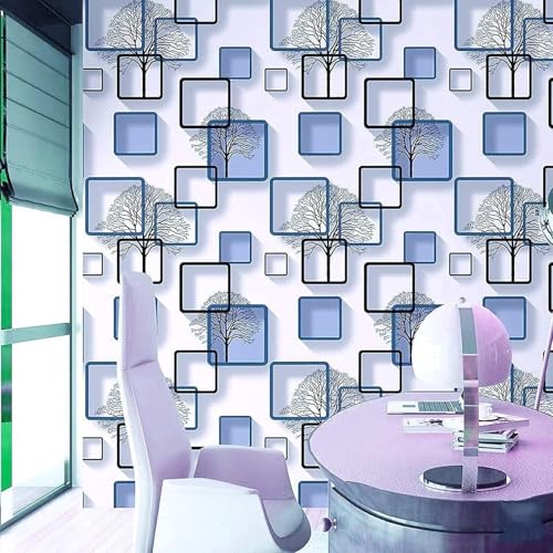 Image of Classics Pattern Peel and Stick Home Wallpaper, PVC Self Adhesive Wall Decor Wallpaper for Living Room, Hall, Restaurant (300 cm x 45 cm) (3D Square)