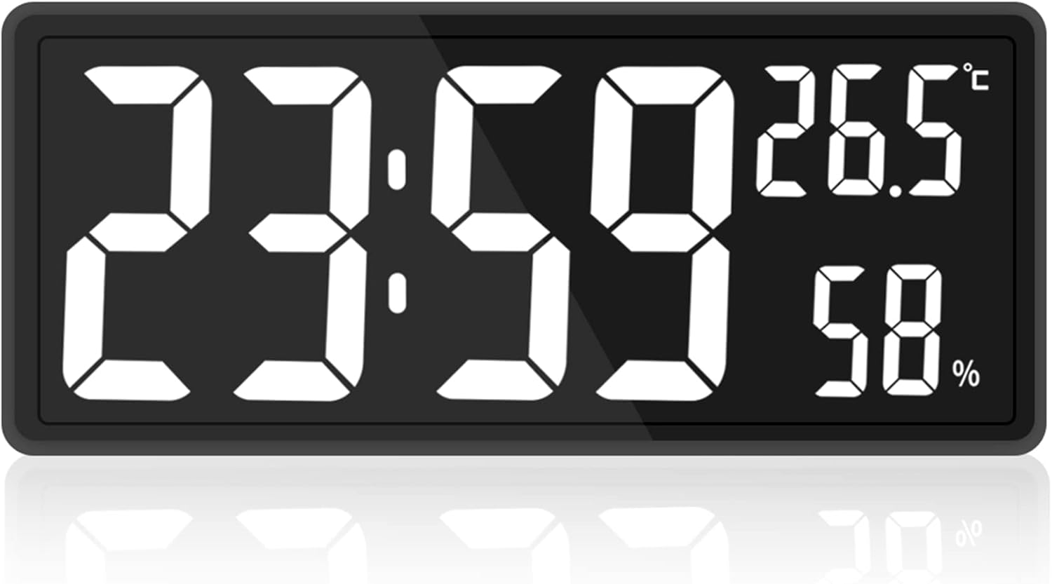 Oidnvay LED Digital Wall Clock, Digits Display,Silent NonTicking Clock