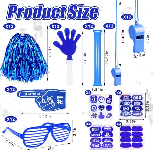 Letsroar 204 Pcs Blue Team Spirit Accessories Kit for School Sports Events by Letsroar - Used condition - Image 2