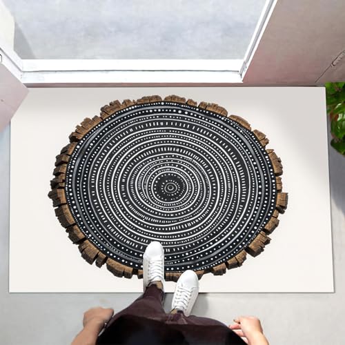 Tapis d'entrée intérieur 40x60 cm gris vintage absorbant