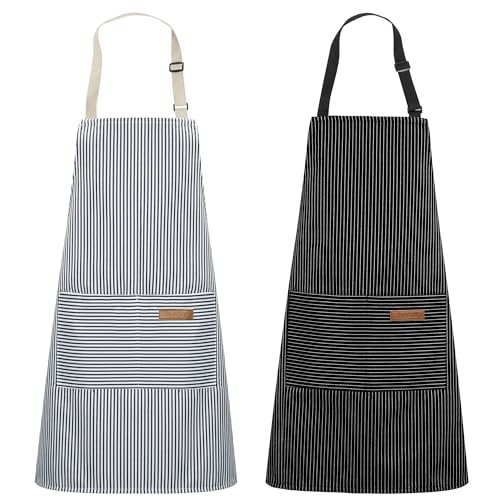 Image of Syntus Apron for Men Women, Adjustable Cooking Kitchen Chef Aprons with 2 Pockets