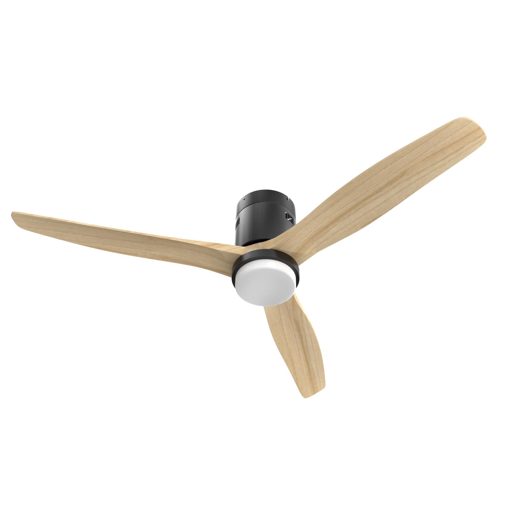Energy Sistem SoundAir Ventilador de Techo con Altavoz Bluetooth, Motor DC, 132cm, Negro, Madera Natural, Moderno, Luz LED Regulable, Interior