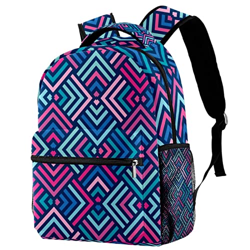 Sac à dos de voyage triangles colorés enfants avec poches
