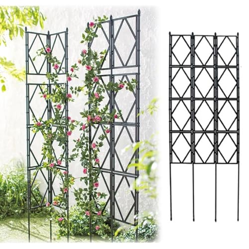 Soporte de enrejado de jardín valla alta plegable para plantas de exterior e interior 2