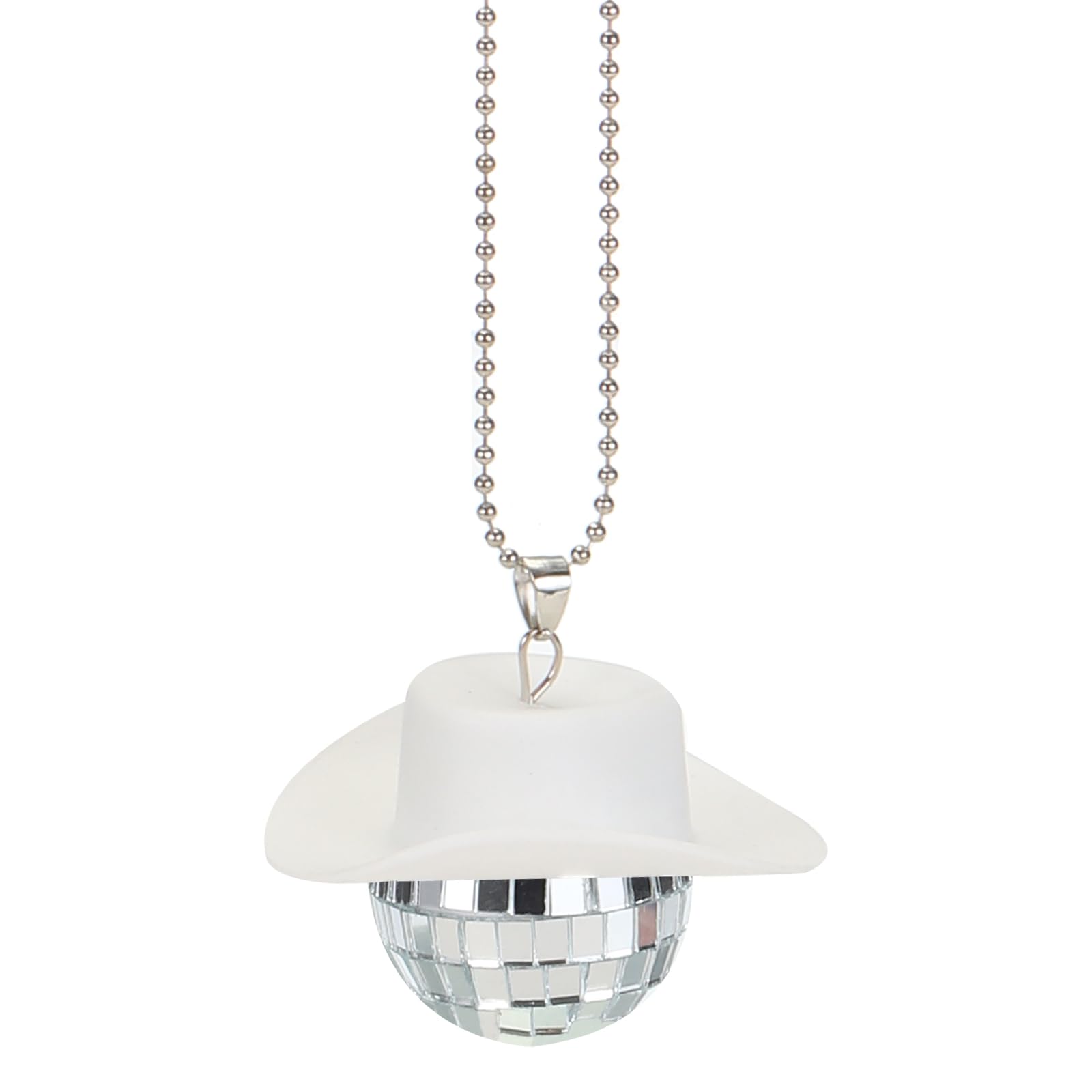 MECCANIXITY 3cm Disco Ball Car Accessory Bling Disco Mirror Ornament Car Mirror Hanging for Car, Birthday Party Accessory White