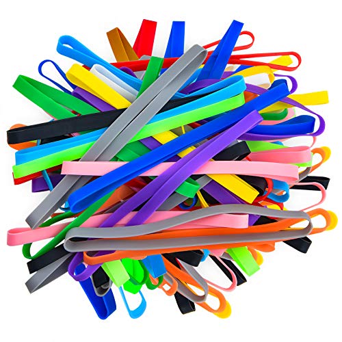 Coopay 120 Pieces Silicone Rubber Bands Colorful Elastic Bands Elastic Rubber Wrapping Bands for Books, Art, Exercise, Crab Traps, Cooking, Wrapping, Heat, Cold, UV, Chemical Resistant (5.5 inch)