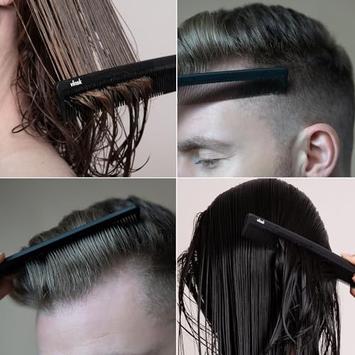 Foto von vinsk® Carbon Kamm Bartkamm fein & grob- Haarkamm für Männer | 100% antistatisch für Bart & Haare | feiner Styling-Kamm in Friseur Qualität | Haarkamm für perfektes Haarstyling jetzt ansehen