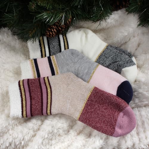 Image of BambooMN Women's Double Layer Thick Cabin Winter Socks - 3 Pairs